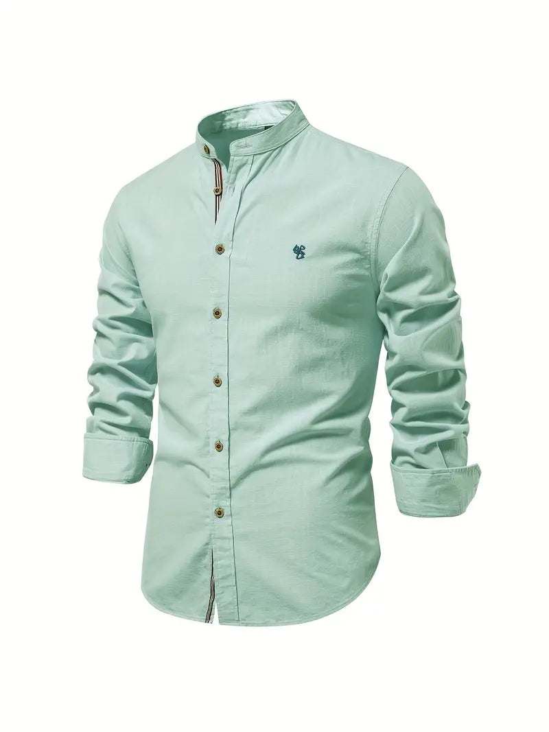 Elegant men's fashion classic button shirt, versatile for smart casual or daily stylish looks.