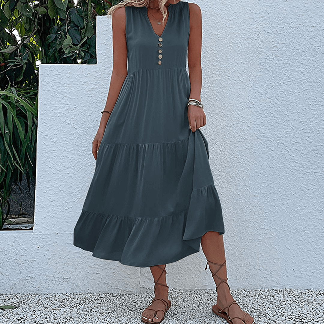 Casual V-Neck Sleeveless Dress