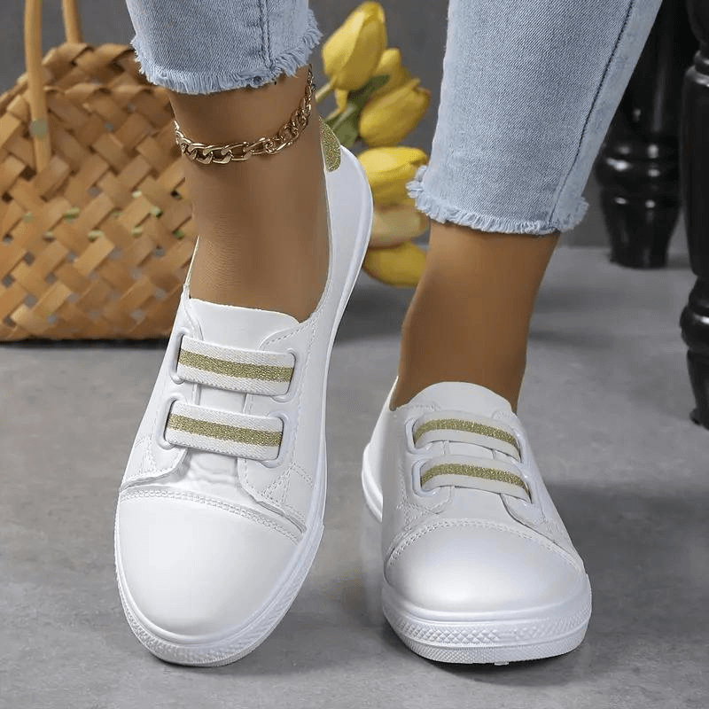 Women's Slip-On Trainers - Rounded Toe - Durable Sole