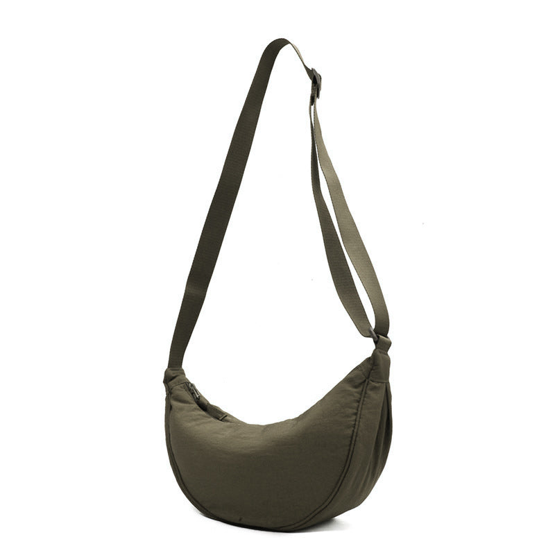 Durable Half Moon Crossbody Bag, women's everyday travel purse built for lasting use.