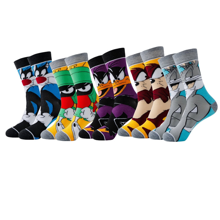 Unisex fun cartoon socks. Make a playful fashion statement with colorful character ankle socks & comfy everyday wear.