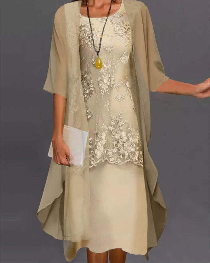 Women's Elegant Two-Piece Chiffon Dress