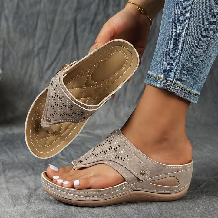 Stylish Glenda wedge support sandals for women. Comfortable arch support, great for posture & summer.