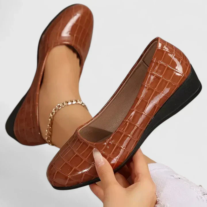 Supportive women's orthopedic walking shoes, engineered for pain relief, improved posture, and slip resistance.