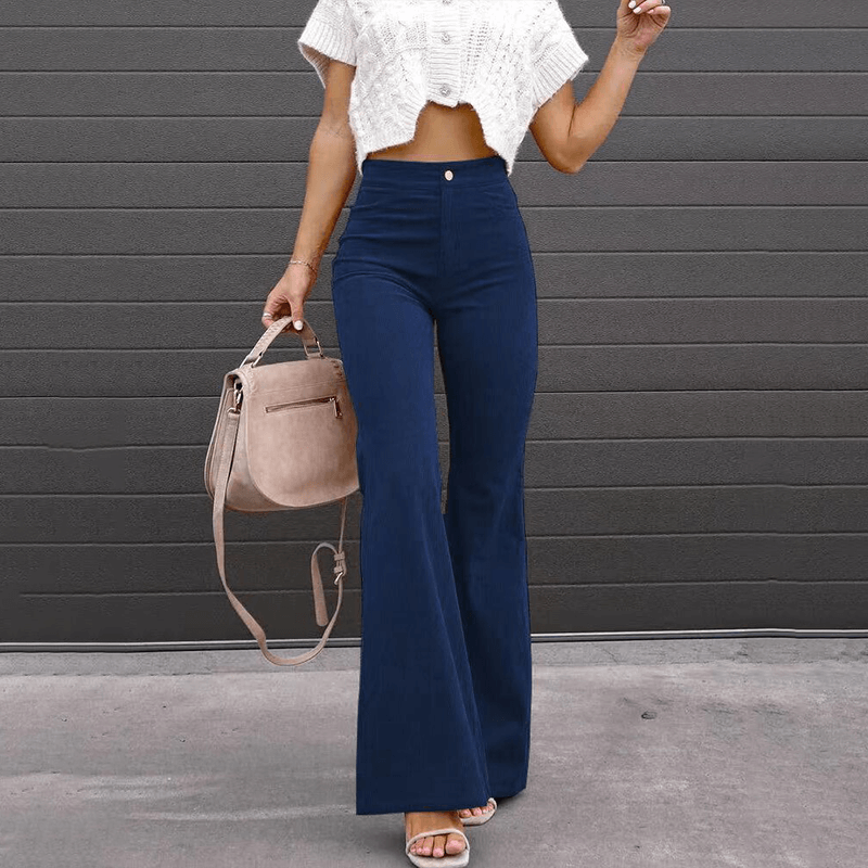Women's High-Waisted Flared Trousers