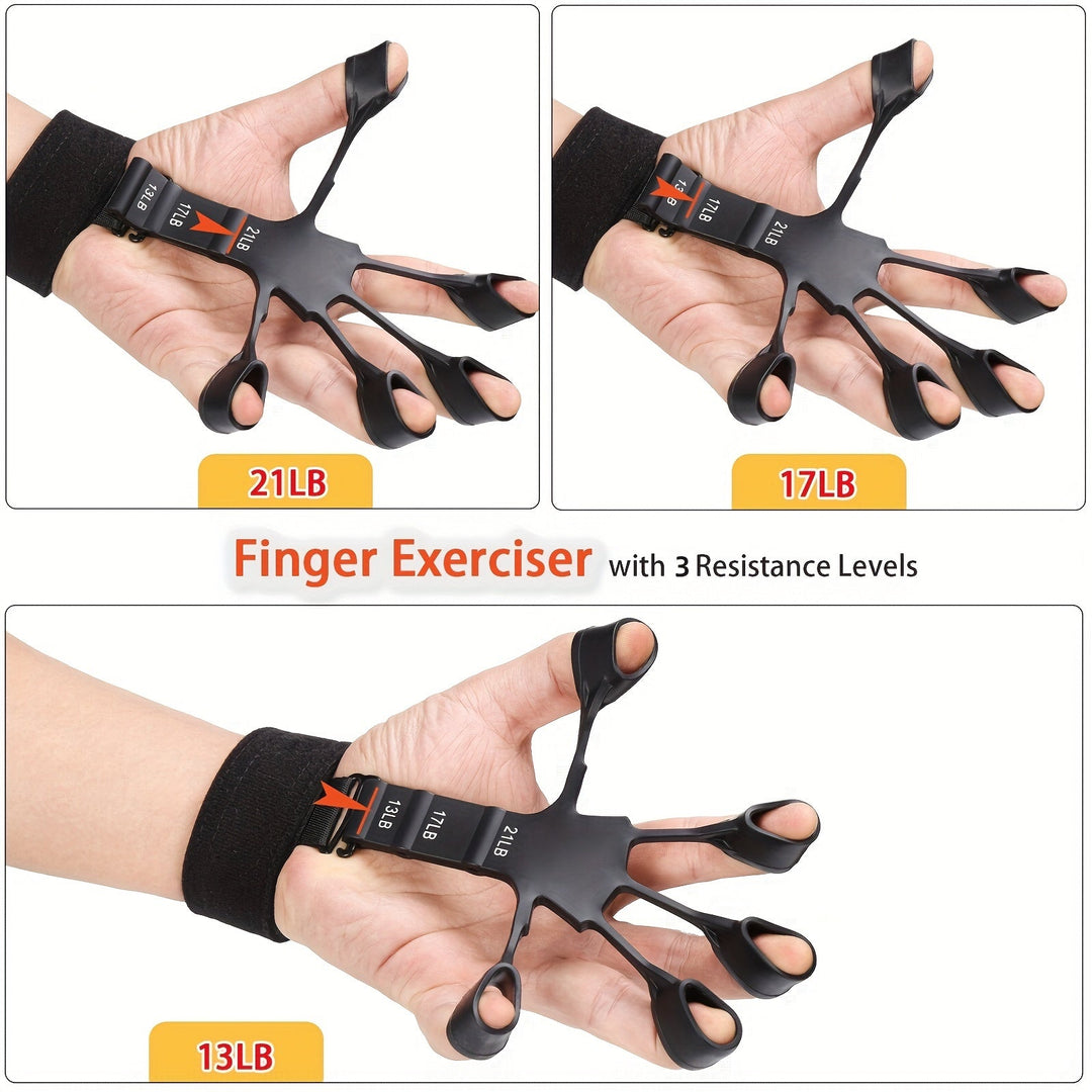 PowerGrip hand trainer set for rehabilitation, athletic training, and musicians. Strengthen hands, fingers, and forearms.