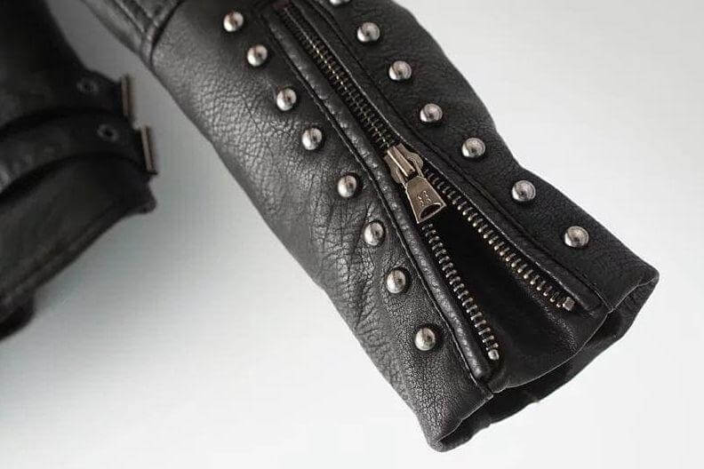 Women's Floral PU Leather Jacket