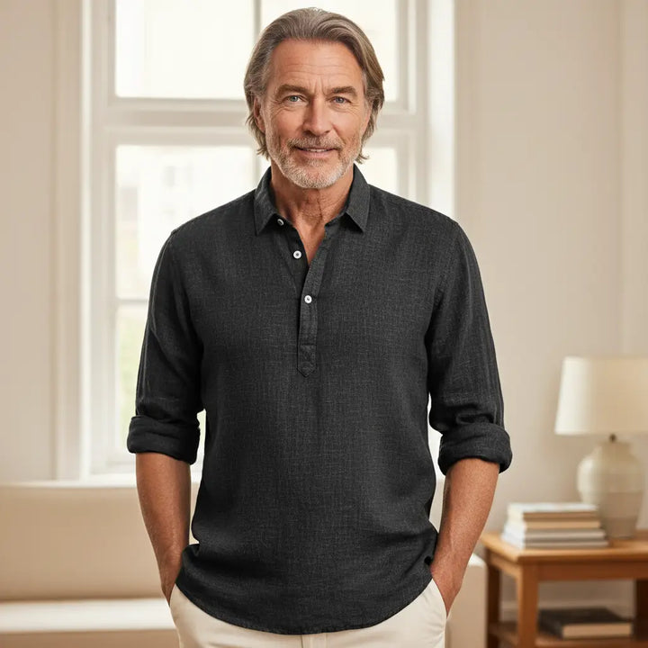 Men's classic short-sleeve button-up shirt for versatile summer casual or business casual style.
