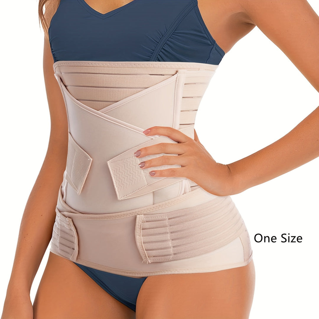 Women's post-childbirth support band, a comfortable and adjustable waist trainer for recovery.