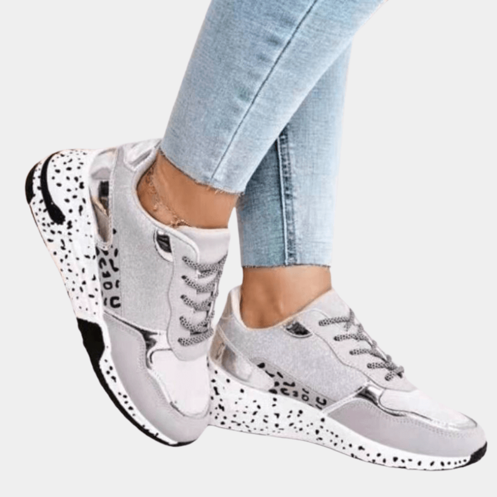 Women's Glitter Suede Trainers with Chunky Speckled Sole