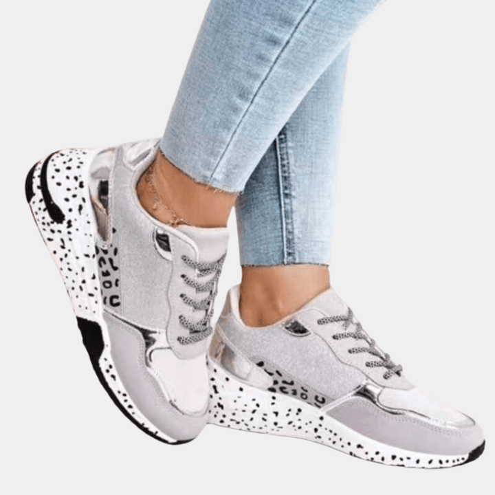 Women's Glitter Suede Trainers with Chunky Speckled Sole