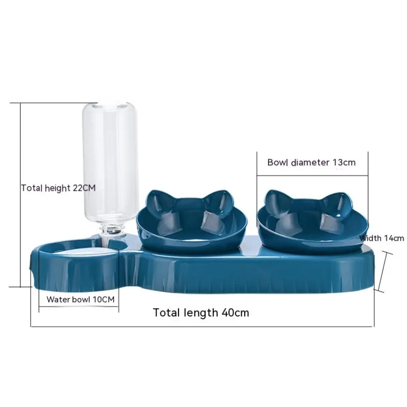Multi-purpose 3-in-1 cat feeding station. Anti-slip pet bowl for cat food & water. Essential cat supplies.