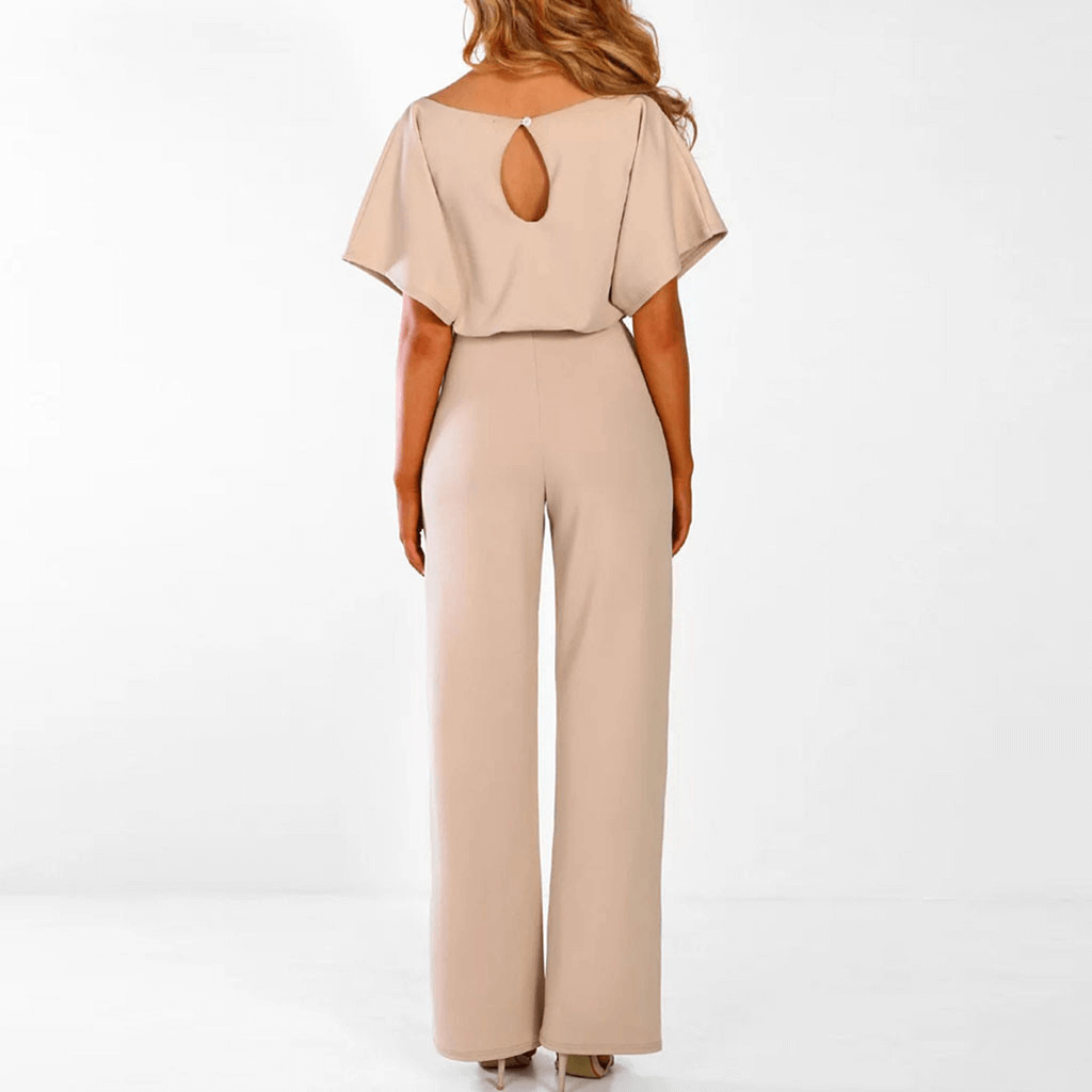 Women's Wide Leg Belted Jumpsuit