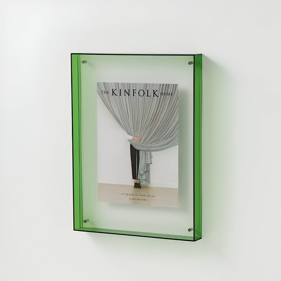 Premium transparent photo display frame, enhancing your living space with its elegant, unobtrusive design.