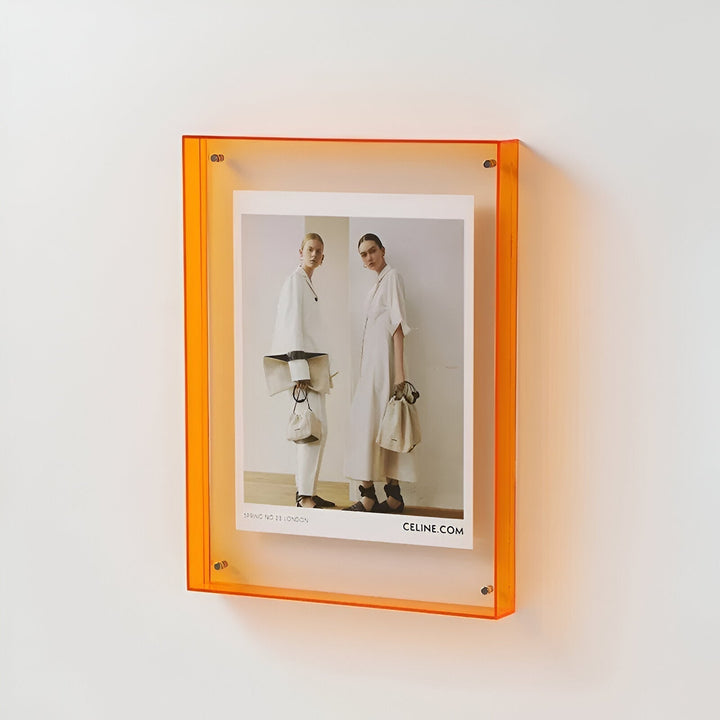 Modern clear picture frame for wall mounting, enhancing your art display with sleek, invisible design.