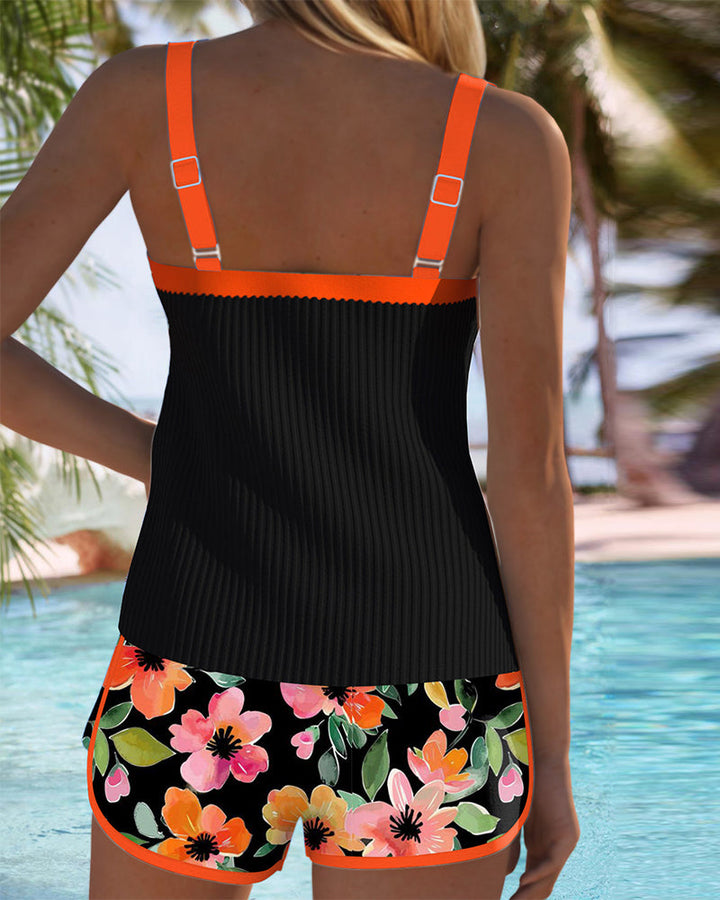 Flattering women's tankini swimsuit with effective tummy control, ideal for beach and pool.