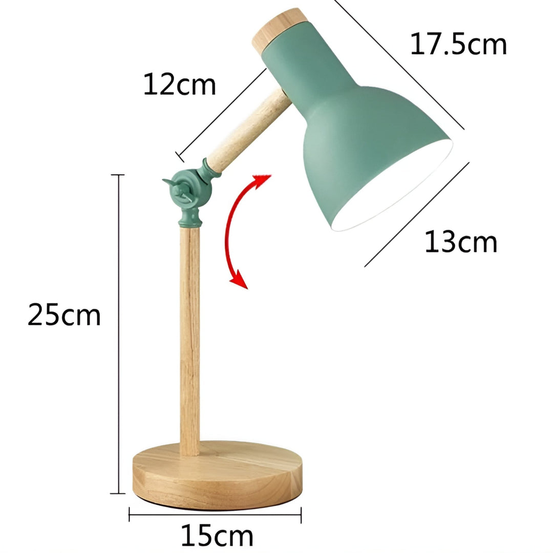 Sleek Nordic style adjustable wood desk lamp, excellent for focused reading & workspace illumination.