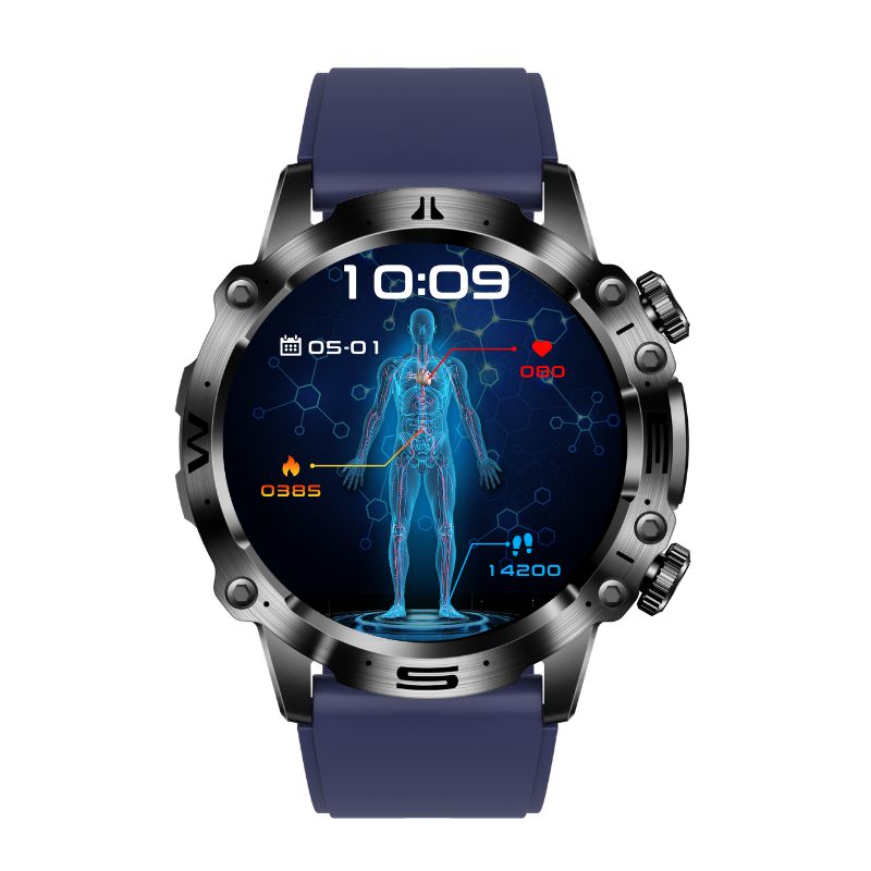 Advanced Bluetooth smartwatch, a powerful fitness & health monitor with heart rate, BP, and ECG tracking for modern users.