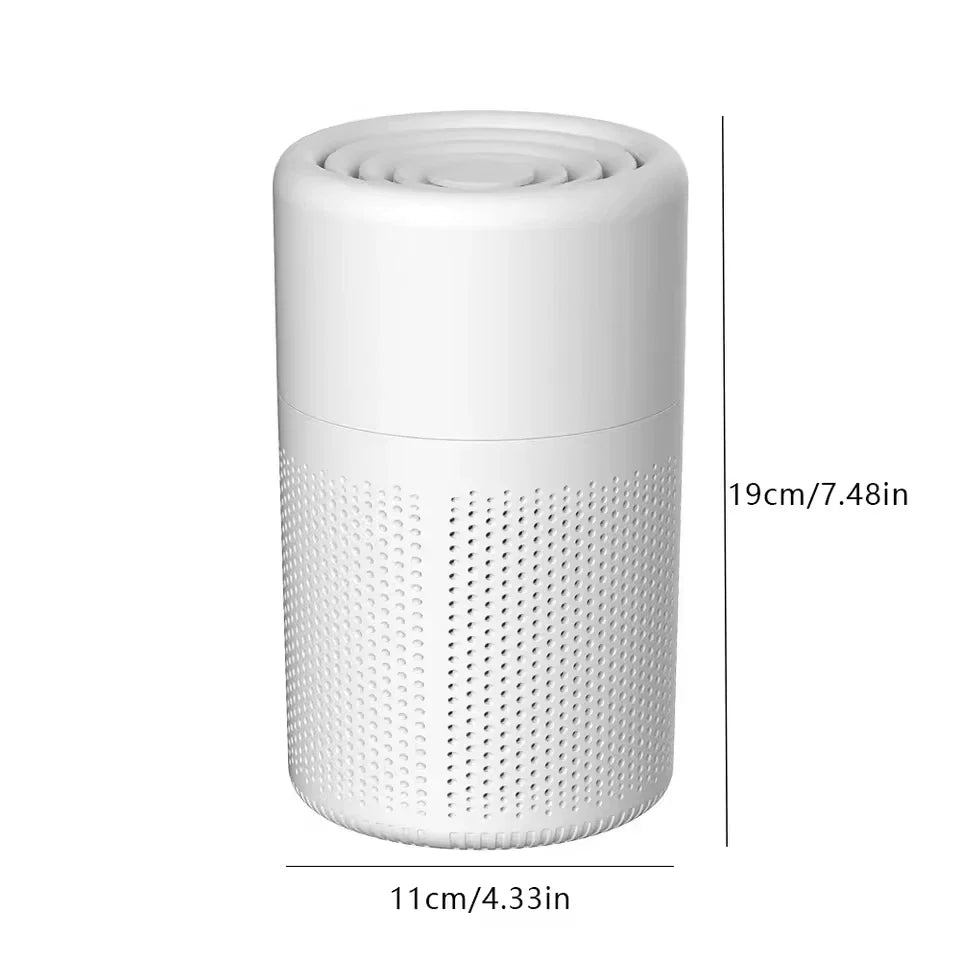 "Advanced HEPA air purifier with sleek design and compact form, ideal for enhancing indoor air quality in home spaces."