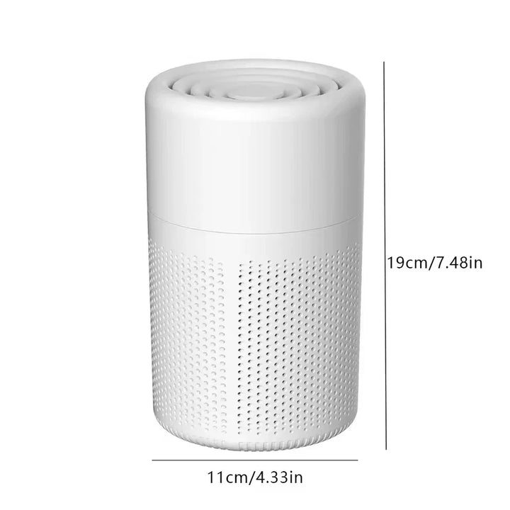 "Advanced HEPA air purifier with sleek design and compact form, ideal for enhancing indoor air quality in home spaces."