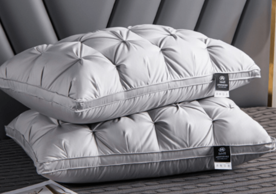 Premium adult goose down pillow, delivering soft, breathable comfort for optimal head & neck support during sleep.