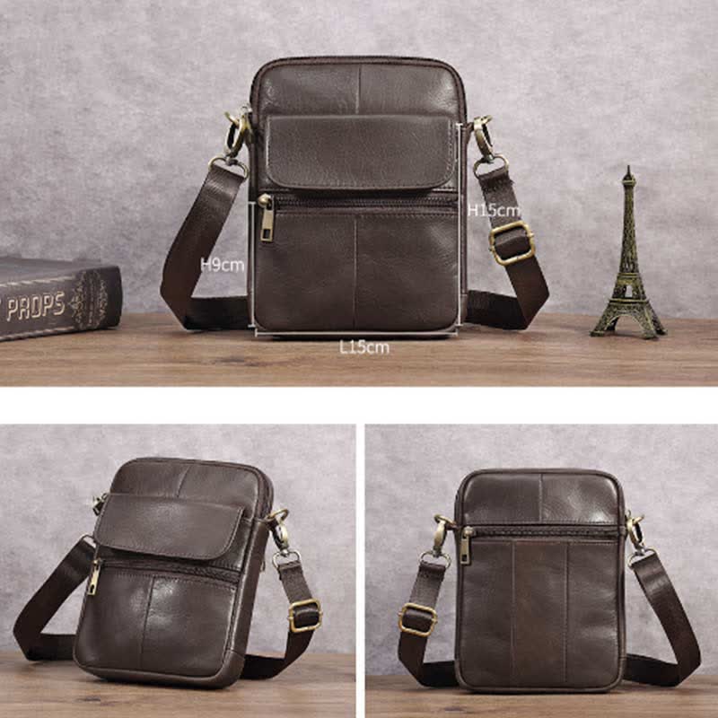 Casual men's compact shoulder bag. Lightweight crossbody messenger for daily essentials & travel.