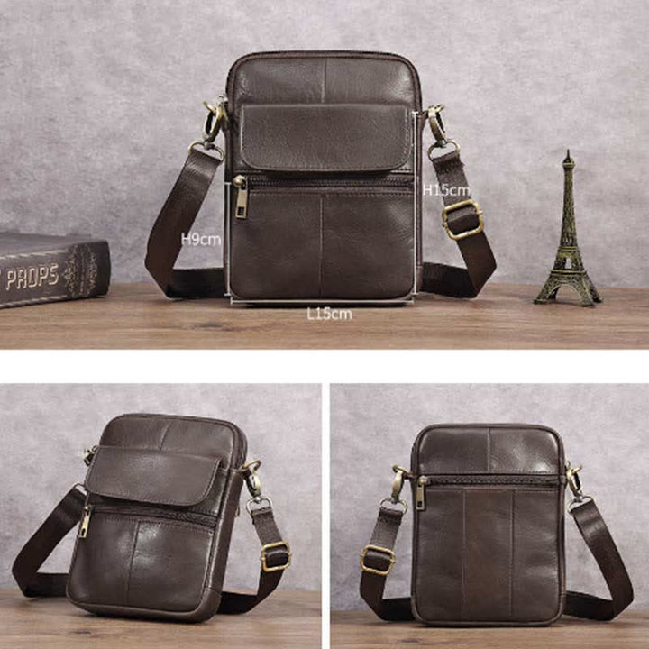 Casual men's compact shoulder bag. Lightweight crossbody messenger for daily essentials & travel.