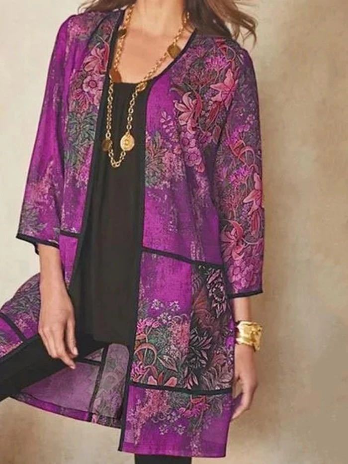 Stylish women's UV protection print shirt. Perfect elegant sun blouse for spring & summer casual outfits.