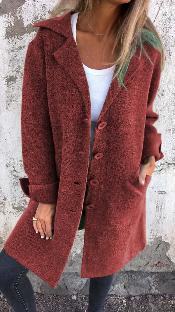 Stylish women's buttoned blazer jacket, an elegant piece of versatile fashion outerwear.