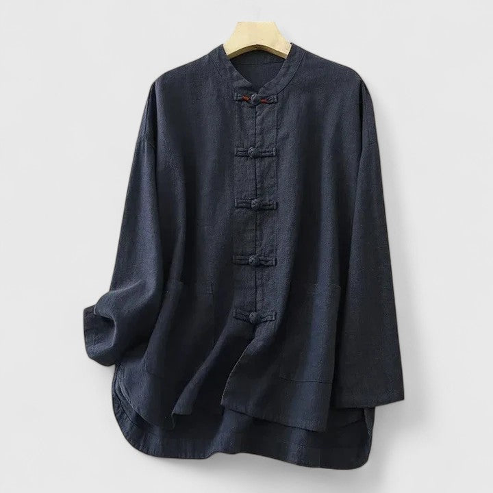 Elegant women's relaxed fit shirt with chic knot detail. A comfortable and versatile blouse for casual spring & summer style.