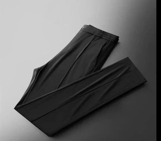 Relaxed fit men's two-piece luxury set in cotton linen, ideal for comfortable summer outfits & casual wear.