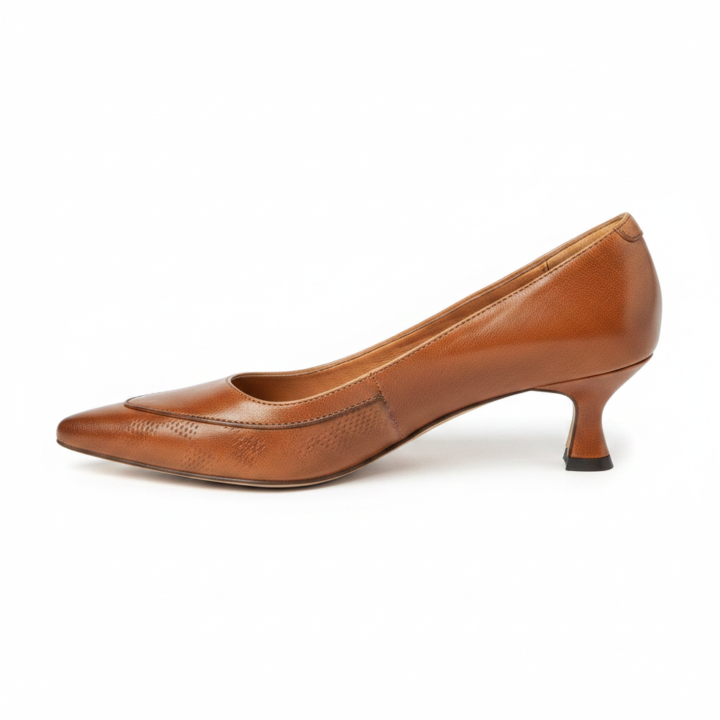 Women's Amara pointed toe kitten heel pumps. Elegant slip-on dress shoes for office or formal wear.