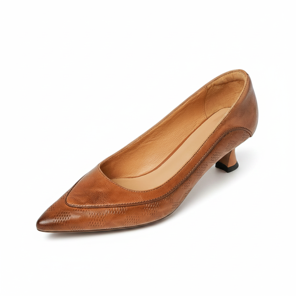 Comfortable Amara pointed kitten heels. Classic slip-on pumps for elegant office wear & formal events.