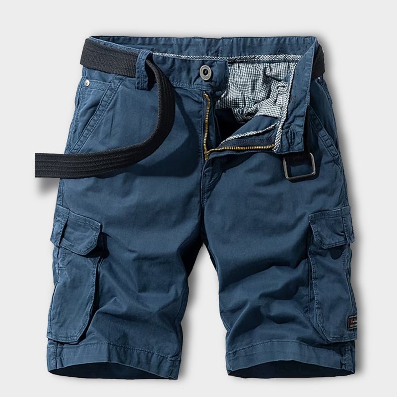 Women's versatile cargo shorts with multiple utility pockets and an optional matching belt for casual summer wear.