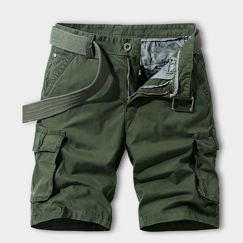 Comfortable women's cargo shorts, perfect for summer casual outfits, featuring handy pockets and a stylish belted design.