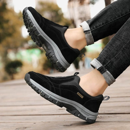 Easy wear men's slip-on sneakers with orthopedic comfort & cushioned sole.
