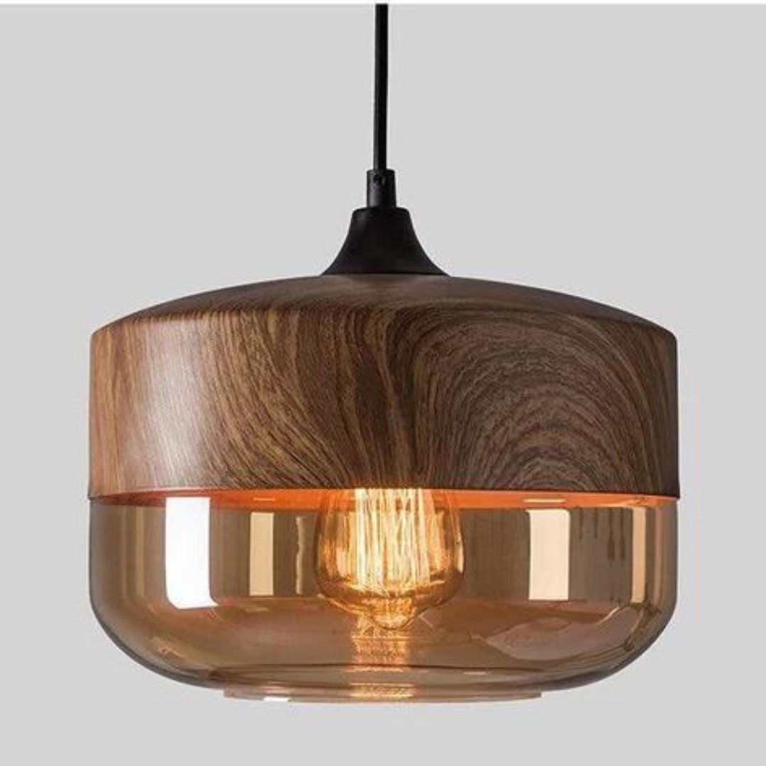 Arven wooden pendant light, modern Scandinavian aesthetic, creates a welcoming warm glow.
