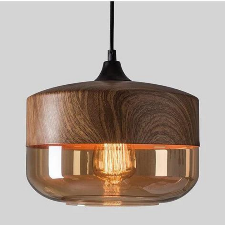 Arven wooden pendant light, modern Scandinavian aesthetic, creates a welcoming warm glow.