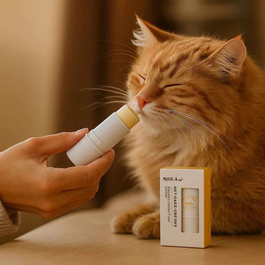 Gentle, natural cat paw & nose balm stick. Pet care for dry, sensitive skin, providing comfort & healing.