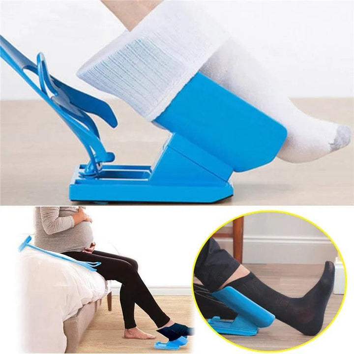 Sock aid for elderly & limited mobility users. Helps put on socks easily without bending, ideal for back or hip pain.