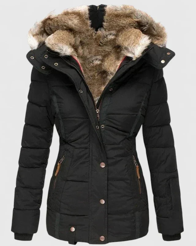 Comfortable & stylish women's winter coat, ideal for fall fashion, offering warm outerwear for cold weather.