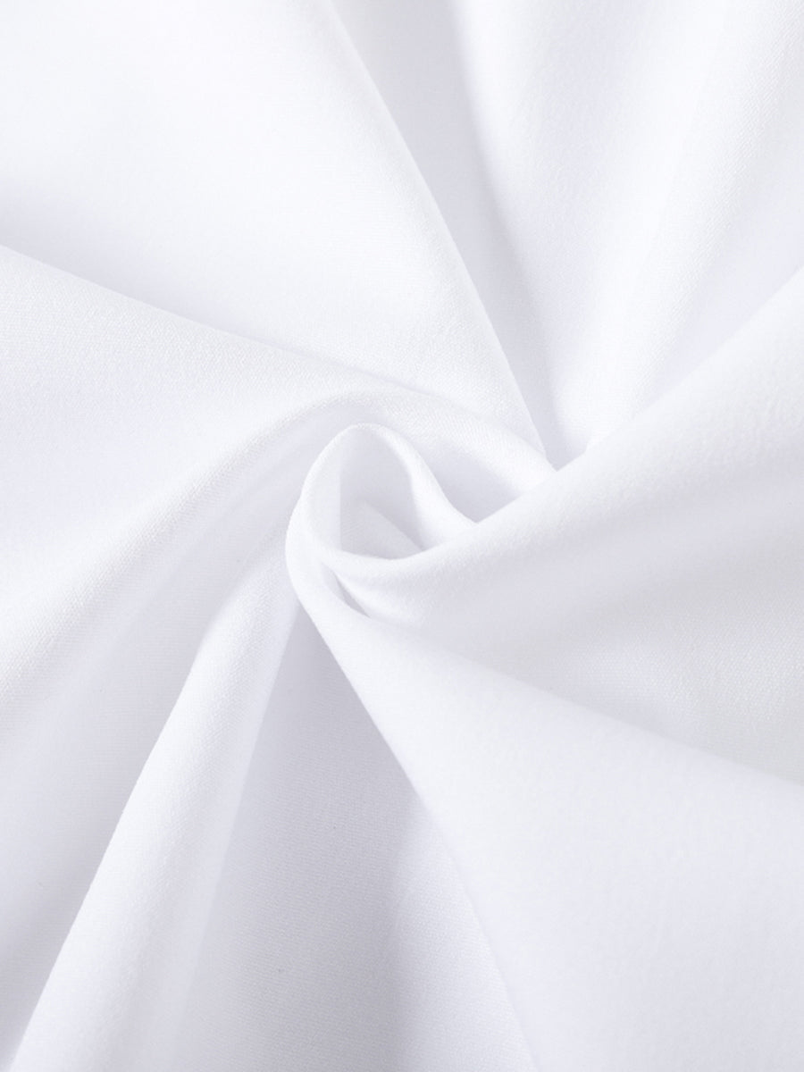 Elegant women's tiered ruffle button-up blouse. Chic top with flare sleeves for versatile smart casual outfits.