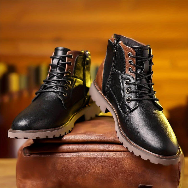 Men's Leather Zipper Dress Boots