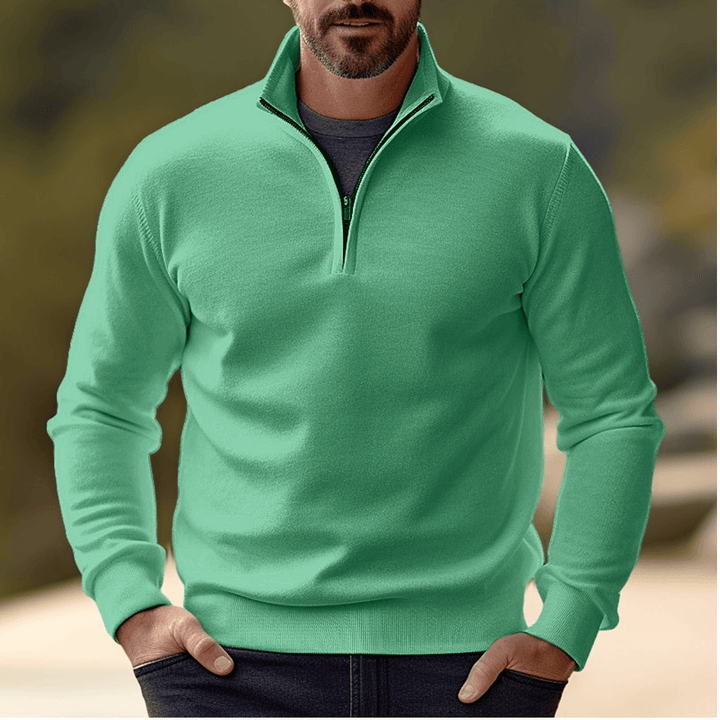 Men's Half-Zip Sweater - Soft Knit Layering