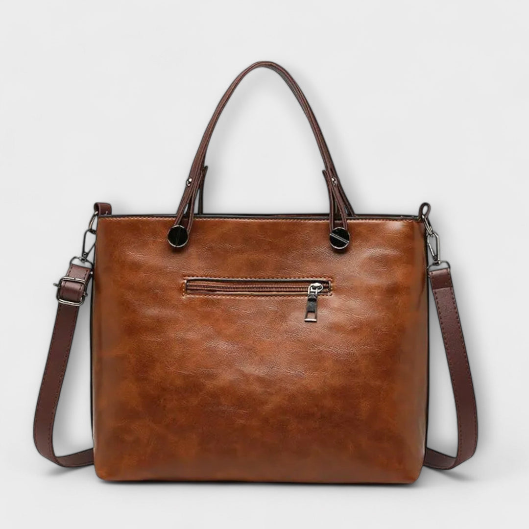 Premium women's classic leather shoulder bag. Elegant handbag, ideal daily or work fashion accessory.