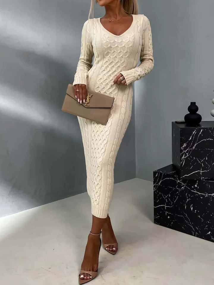 Women's Knitted Dress with Lace Back Detail