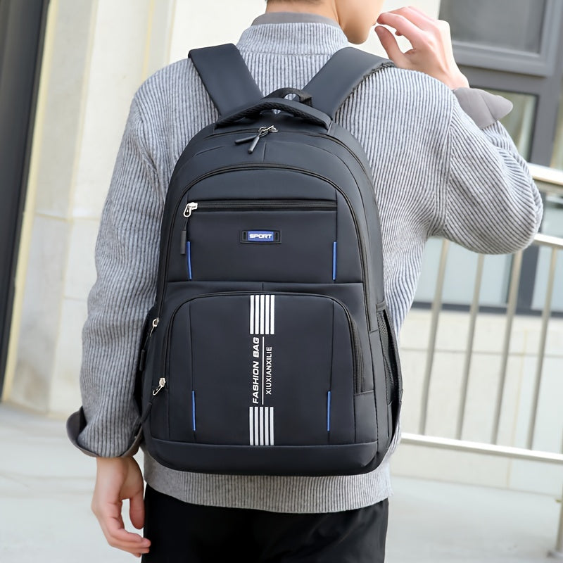 Men's full grain leather backpack for daily carry. Durable vintage style travel & work bag.