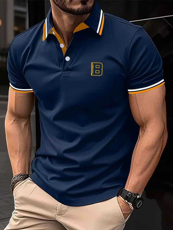 Men's casual short-sleeve polo shirt, perfect for everyday style. Comfortable & versatile for smart casual wear.
