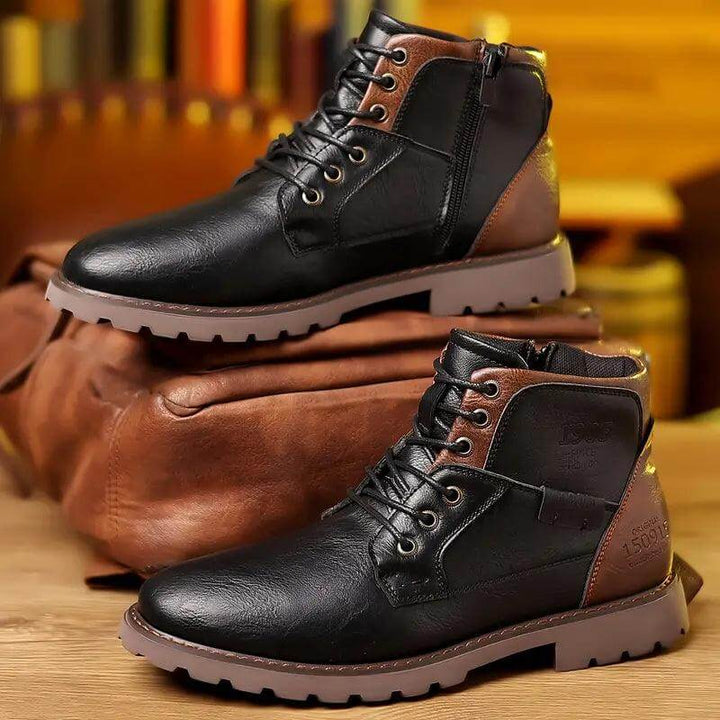 Men's Leather Zipper Dress Boots