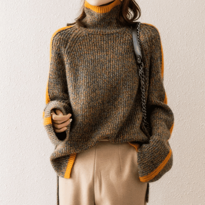 Women's Oversized Knitted Turtleneck Sweater
